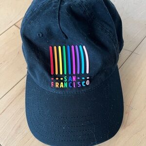 San Francisco Black Cap with Rainbow Stripes